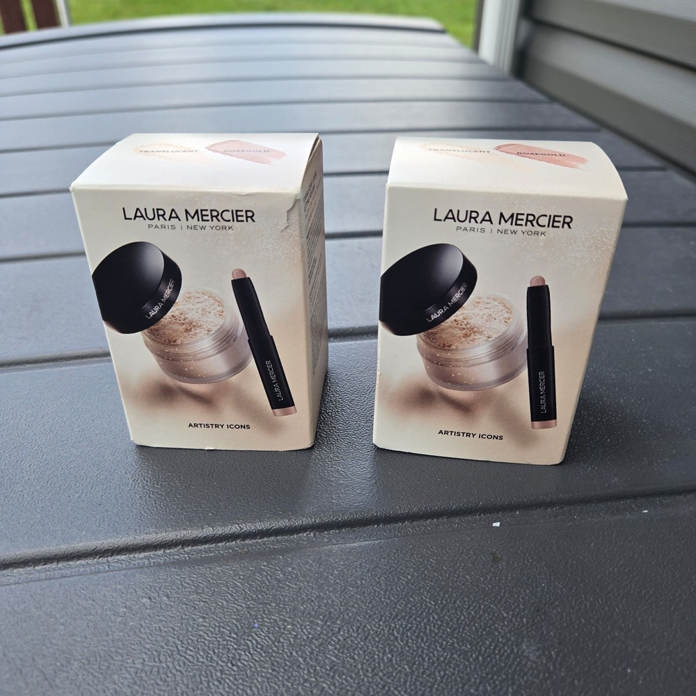 2x Laura Mercier Mini Artistry Icons translucent Loose Powder and Eyeshadow Set.